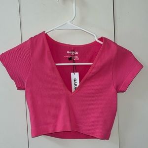 Garage clothing seamless v neck crop top